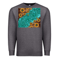 Charcoal Heather Tooled Leather And Sunflowers Premium Sweatshirt - Jasminsmagicworld
