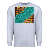 Heather Grey Tooled Leather And Sunflowers Premium Sweatshirt - Jasminsmagicworld