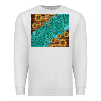 Oatmeal Heather Tooled Leather And Sunflowers Premium Sweatshirt - Jasminsmagicworld
