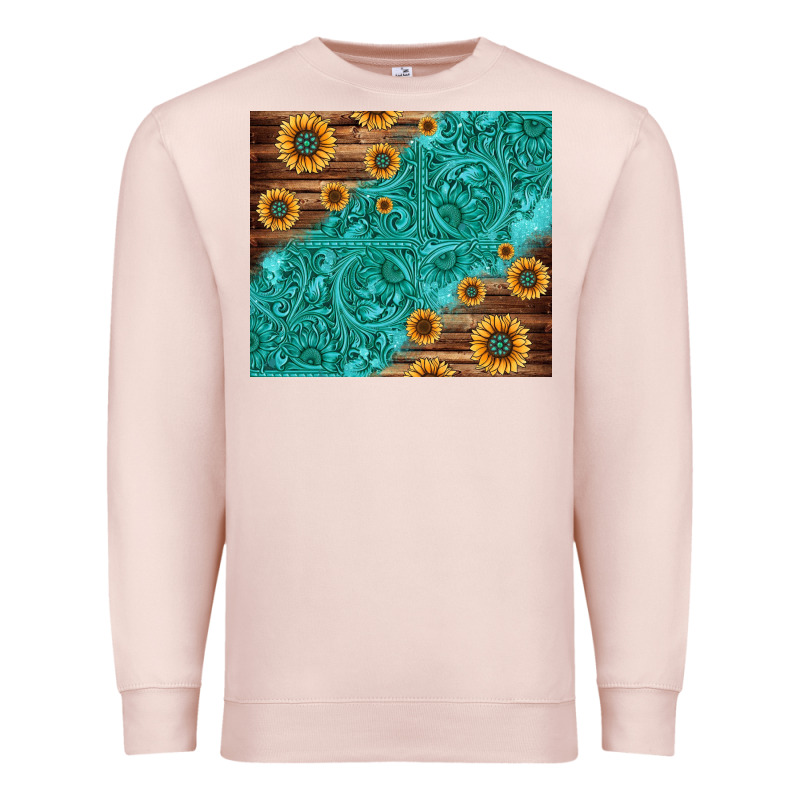 Tooled Leather And Sunflowers Premium Sweatshirt by Jasminsmagicworld | Teevron