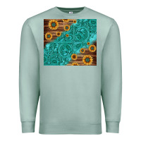 Seafoam Tooled Leather And Sunflowers Premium Sweatshirt - Jasminsmagicworld