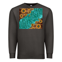 Smoke Tooled Leather And Sunflowers Premium Sweatshirt - Jasminsmagicworld