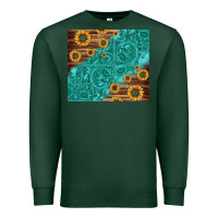 Sports Green Tooled Leather And Sunflowers Premium Sweatshirt - Jasminsmagicworld