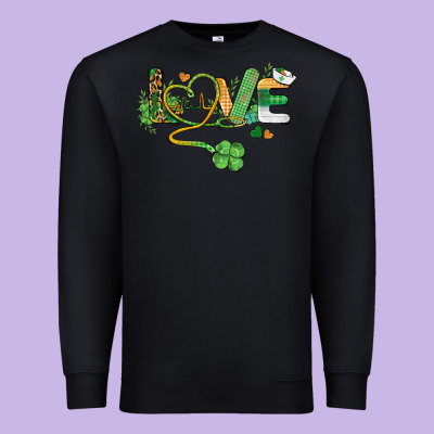 St. Patricks Day Nurse Love Medical Love Premium Sweatshirt Designed By Barkaloodesign