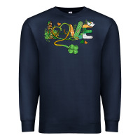 Navy st. patricks day nurse love medical love Premium Sweatshirt - BarkalooDesign