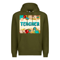 Army Green teacher Premium Hoodie - MaliasSmallBusiness