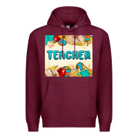 Burgundy teacher Premium Hoodie - MaliasSmallBusiness