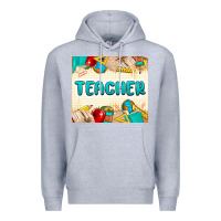 Heather Grey teacher Premium Hoodie - MaliasSmallBusiness