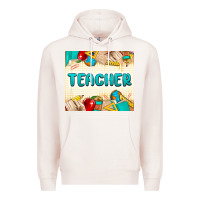 Pale Pink teacher Premium Hoodie - MaliasSmallBusiness
