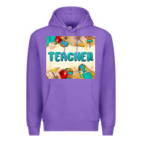 Purple teacher Premium Hoodie - MaliasSmallBusiness