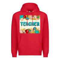 Red teacher Premium Hoodie - MaliasSmallBusiness