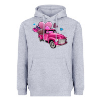 Heather Grey truck with hearts Heavyweight Hoodie - AdoDesignShop