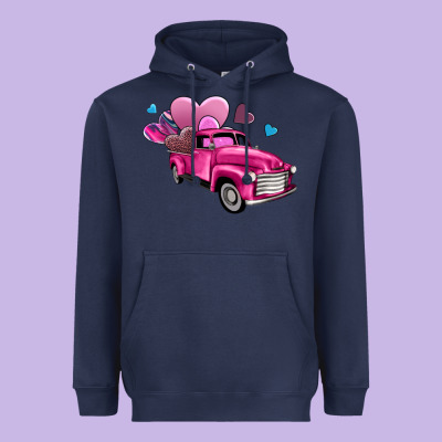 Truck With Hearts Heavyweight Hoodie Designed By Adodesignshop