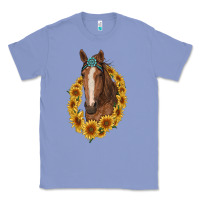 Colony Blue brown horse with gemstone and sunflowers Classic Tee - RanaPortraitStore
