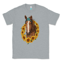 Heather Grey brown horse with gemstone and sunflowers Classic Tee - RanaPortraitStore