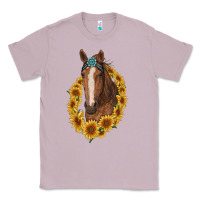 Lilac brown horse with gemstone and sunflowers Classic Tee - RanaPortraitStore