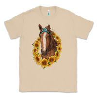 Mushroom brown horse with gemstone and sunflowers Classic Tee - RanaPortraitStore