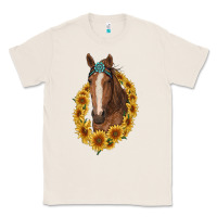 Natural brown horse with gemstone and sunflowers Classic Tee - RanaPortraitStore