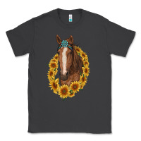 Smoke brown horse with gemstone and sunflowers Classic Tee - RanaPortraitStore