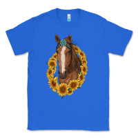 True Royal brown horse with gemstone and sunflowers Classic Tee - RanaPortraitStore
