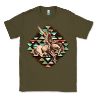 Army Green Aztec symbol rodeo Classic Tee - FaDigitalArtStudio