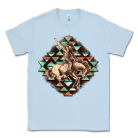 Dusty Blue Aztec symbol rodeo Classic Tee - FaDigitalArtStudio
