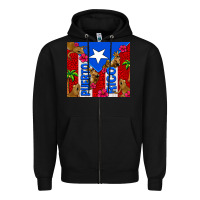 Black puerto rico coqui leopard Zipper Hoodie - AdoDesignShop