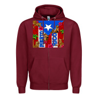 Burgundy puerto rico coqui leopard Zipper Hoodie - AdoDesignShop
