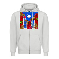 Dove Grey puerto rico coqui leopard Zipper Hoodie - AdoDesignShop