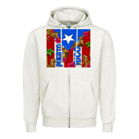 Oatmeal Heather puerto rico coqui leopard Zipper Hoodie - AdoDesignShop
