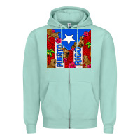 Seafoam puerto rico coqui leopard Zipper Hoodie - AdoDesignShop