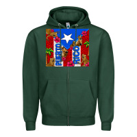 Sports Green puerto rico coqui leopard Zipper Hoodie - AdoDesignShop