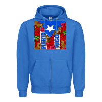 True Royal puerto rico coqui leopard Zipper Hoodie - AdoDesignShop