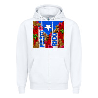 White puerto rico coqui leopard Zipper Hoodie - AdoDesignShop