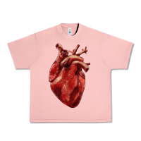 Salmon Anatomical heart Urban Heavy Tee - RanaPortraitStore