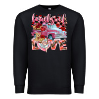 Black loads of love valentines day truck Premium Sweatshirt - NancyCooperArtShop