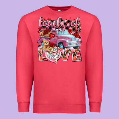 Loads Of Love Valentines Day Truck Premium Sweatshirt Designed By Nancycooperartshop