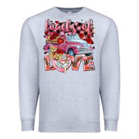 Heather Grey loads of love valentines day truck Premium Sweatshirt - NancyCooperArtShop
