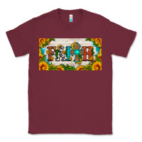 Burgundy faith cross and sunflower license plate Classic Tee - HRA Design Shop