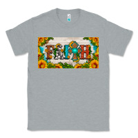 Heather Grey faith cross and sunflower license plate Classic Tee - HRA Design Shop