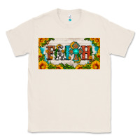 Natural faith cross and sunflower license plate Classic Tee - HRA Design Shop