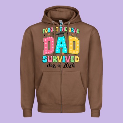 Forget The Grad Mom Survived Class Of 2024 Zipper Hoodie Designed By Jahusdesignshop