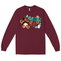 Burgundy mom life Long Sleeve Tee - Zillion Design Studio