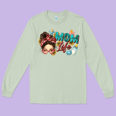 Mom Life Long Sleeve Tee Designed By Zillion Design Studio