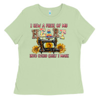 Matcha i sew a piece of my heart into every quilt i make Ladies Tee - AdoDesignShop