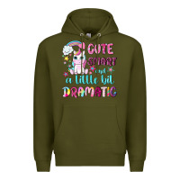 Army Green cute smart and a little bit dramatic with unicorn Premium Hoodie - NancyCooperArtShop