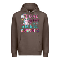 Coffee cute smart and a little bit dramatic with unicorn Premium Hoodie - NancyCooperArtShop