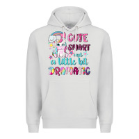Dove Grey cute smart and a little bit dramatic with unicorn Premium Hoodie - NancyCooperArtShop