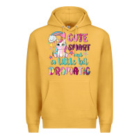 Mustard cute smart and a little bit dramatic with unicorn Premium Hoodie - NancyCooperArtShop
