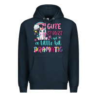 Navy cute smart and a little bit dramatic with unicorn Premium Hoodie - NancyCooperArtShop